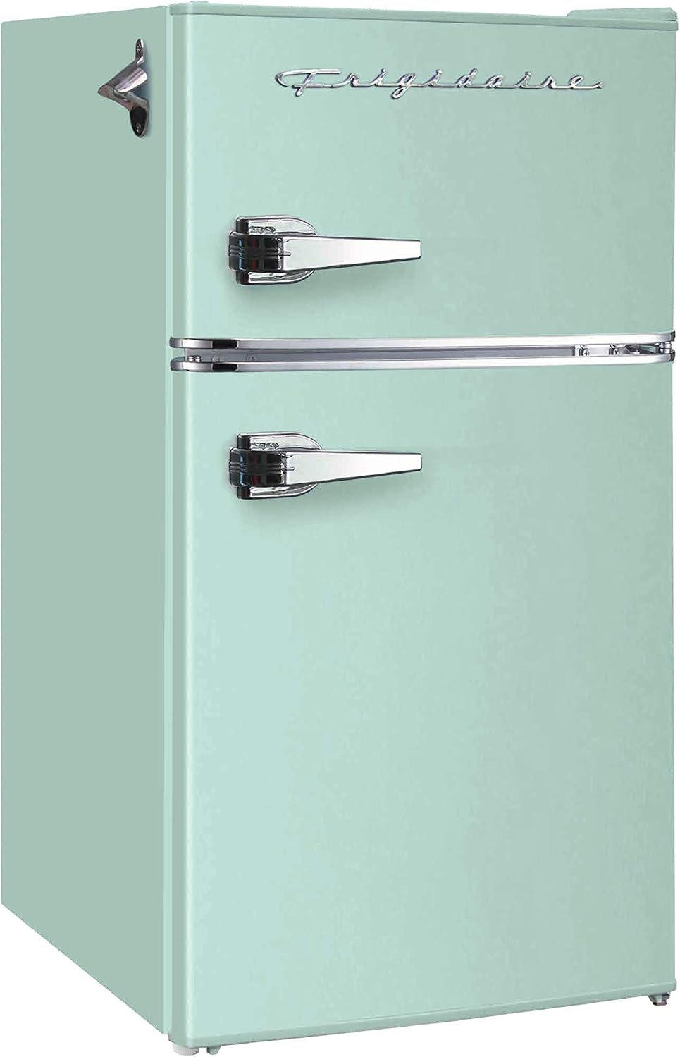 Frigidaire EFR840-MINT EFR840 Retro Mini Fridge with Freezer & Side Bottle Opener-Small 2 Door Refrigerator for Office Bar or College Dorm Room-3.2 Cu Ft – 19”"D x 20.5"W x 33.5"H (Mint) - Image 2
