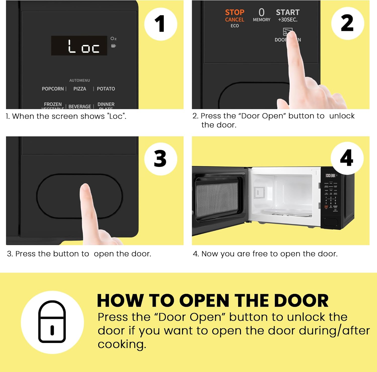 COMFEE CMO-C20M1WB Countertop Microwave Oven, 0.7 cu.ft Small Microwave with 11 power levels,Turntable Reset Function, Speedy Cooking, Weight/Time Defrost, Memory function, Children Lock, 700W - Image 3