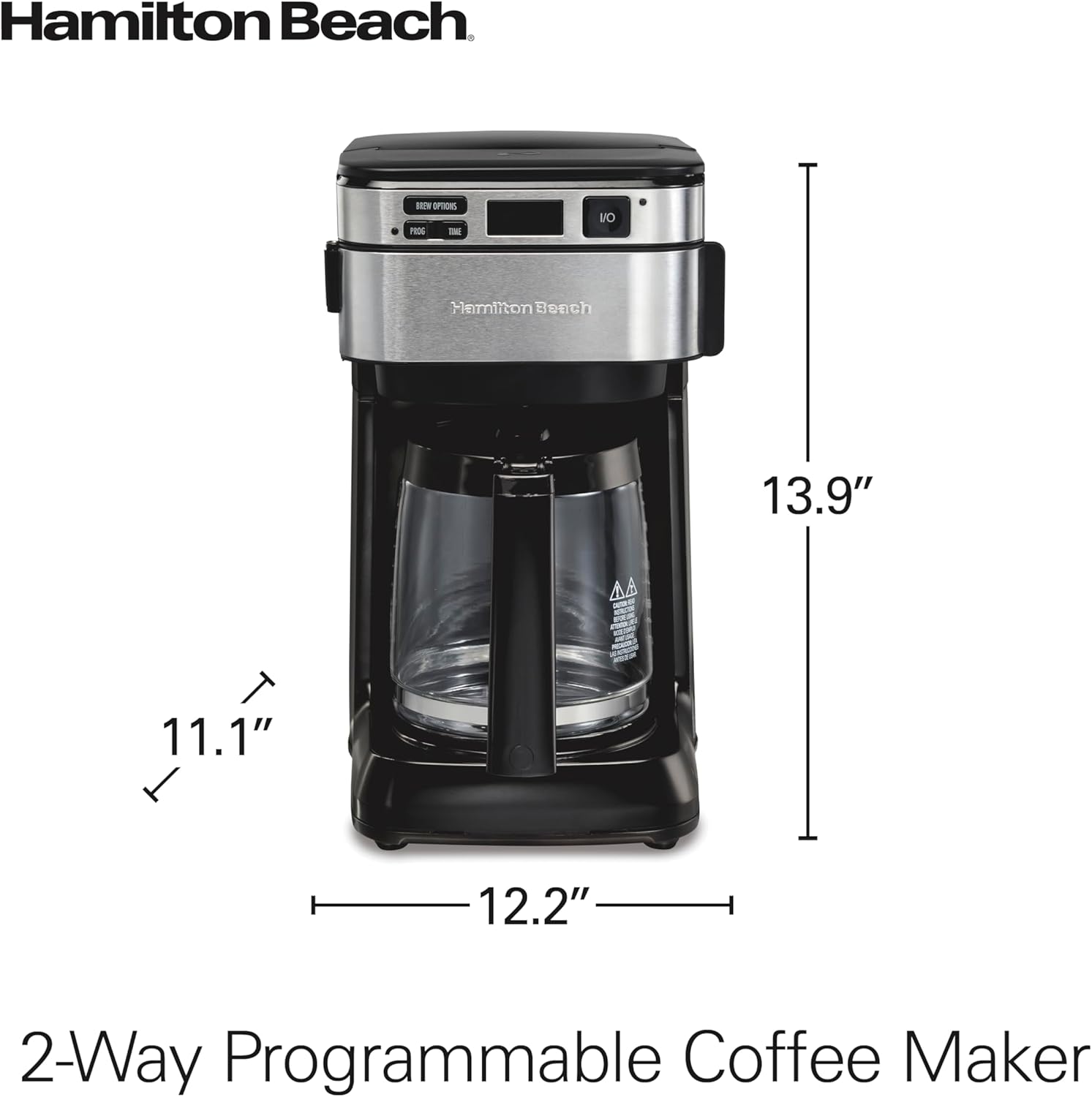 Hamilton Beach Programmable Coffee Maker, 12 Cups, Front Access Easy Fill, Pause & Serve, 3 Brewing Options, Black (46310) - Image 9