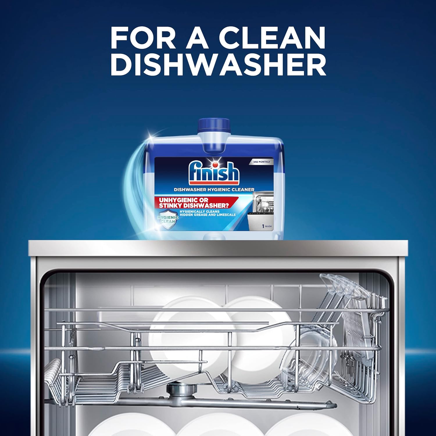 Finish Dual Action Dishwasher Cleaner: Fight Grease & Limescale, Fresh, 8.45oz - Image 6