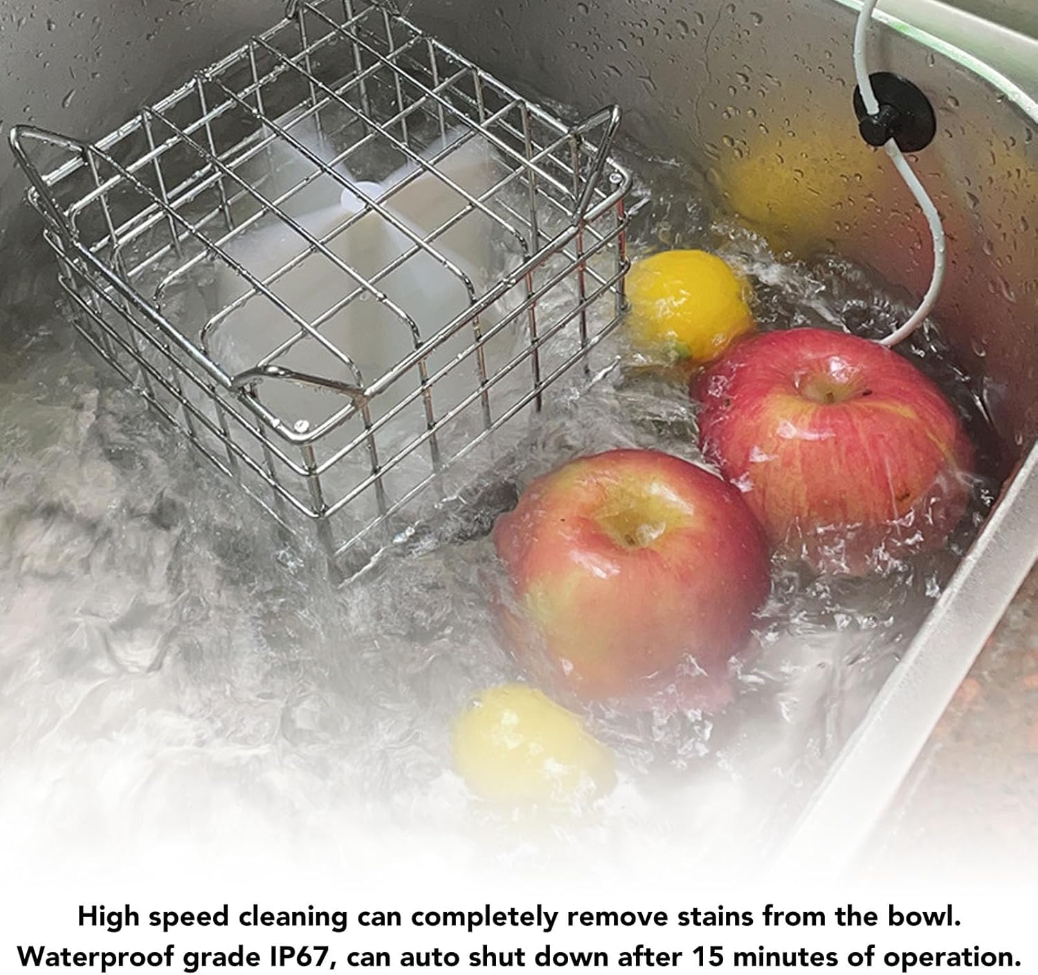 gernie Mini Sink Dishwasher, 3 Levels High Efficiency Portable Dishwasher Fruit Vegetable Washing Machine IP67 Waterproof Countertop Dishwasher for Home Kitchen Dorm Apartment RV - Image 4
