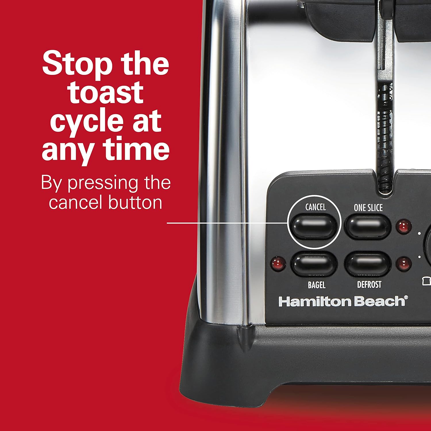 Hamilton Beach Retro Toaster with Wide Slots, Sure-Toast Technology, Bagel & Defrost Settings, Auto Boost to Lift Smaller Breads, 2 Slice, Polished Stainless Steel (22782) - Image 8