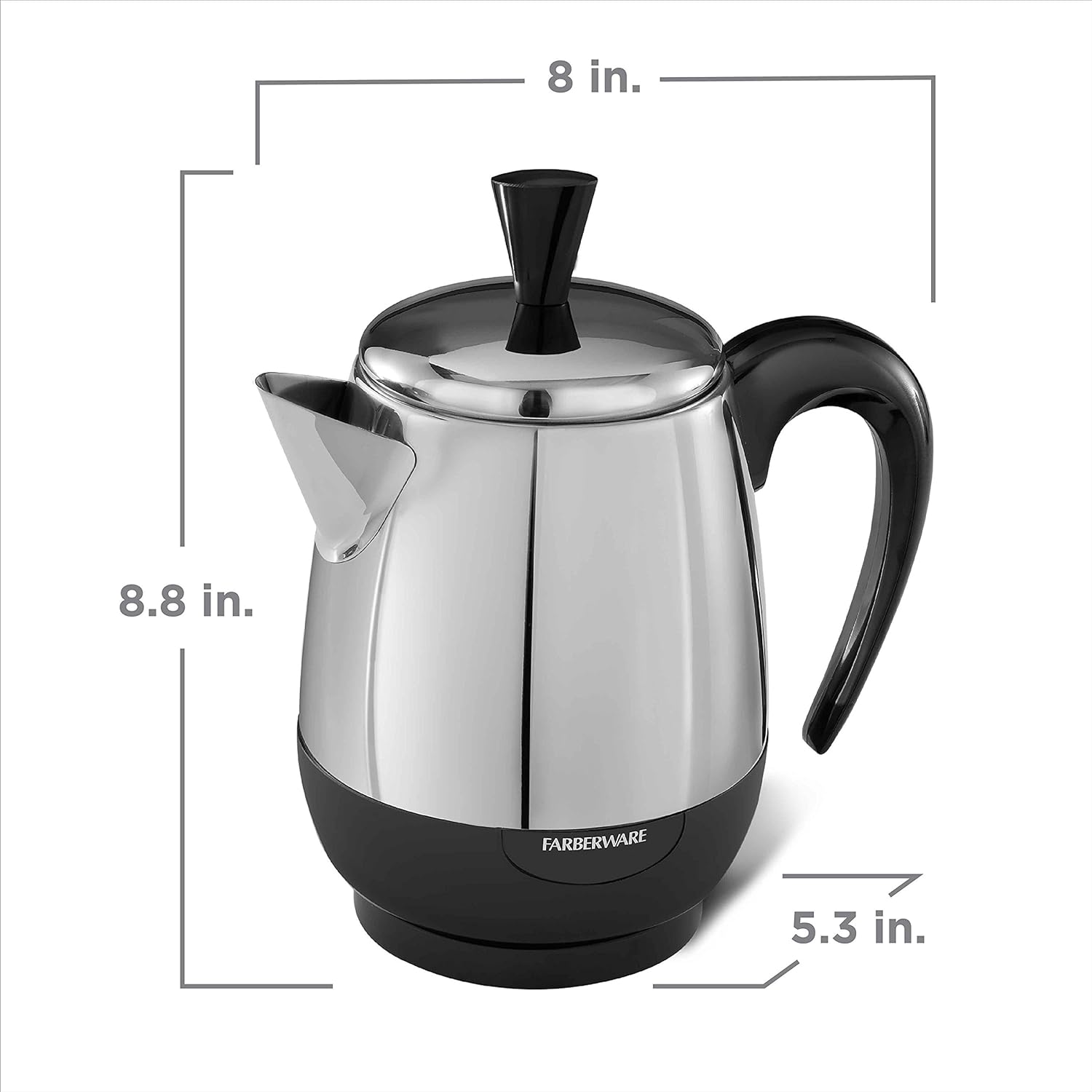 Farberware Electric Coffee Percolator, FCP240, Stainless Steel Basket, Automatic Keep Warm, No-Drip Spout, 4 Cup - Image 8