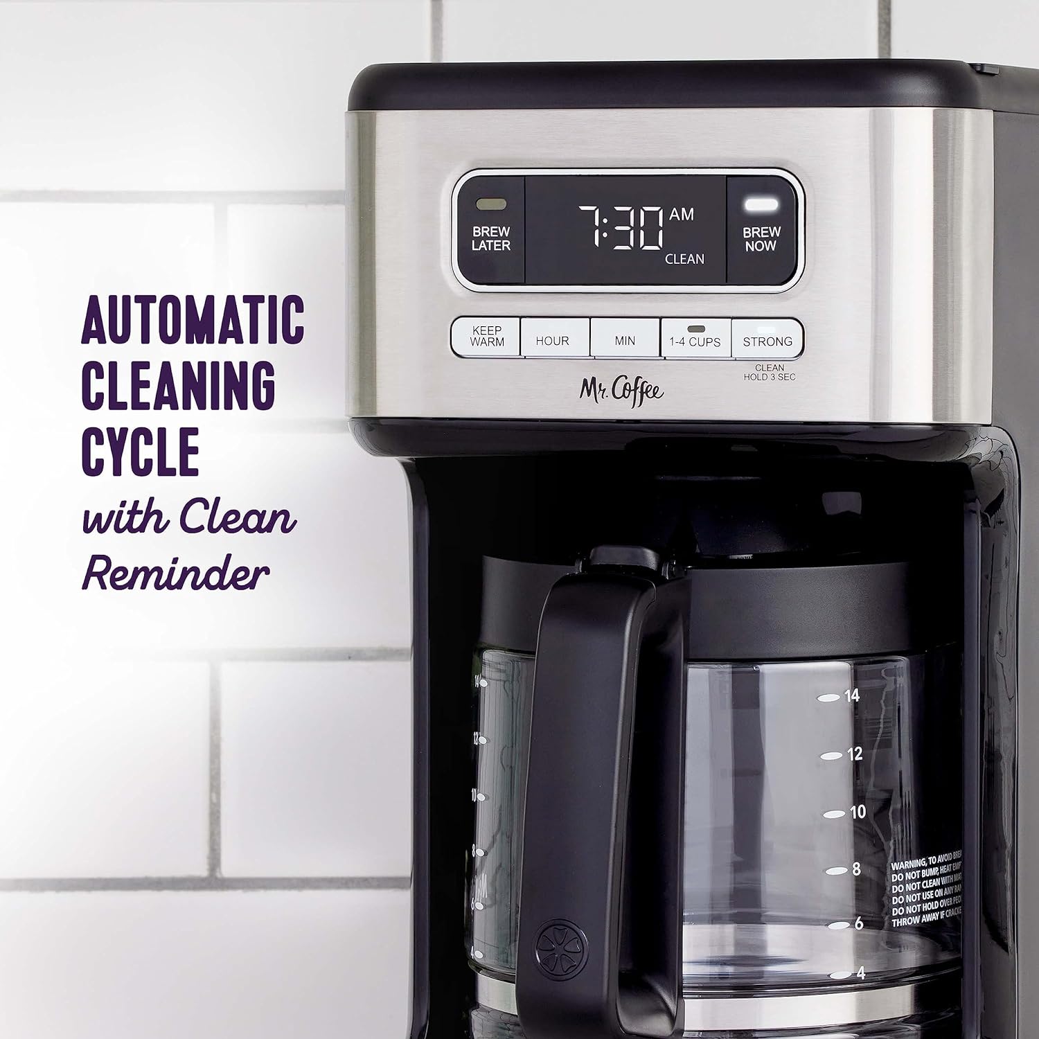 Mr. Coffee 14 Cup Programmable Coffee Maker, Stainless Steel - Image 5