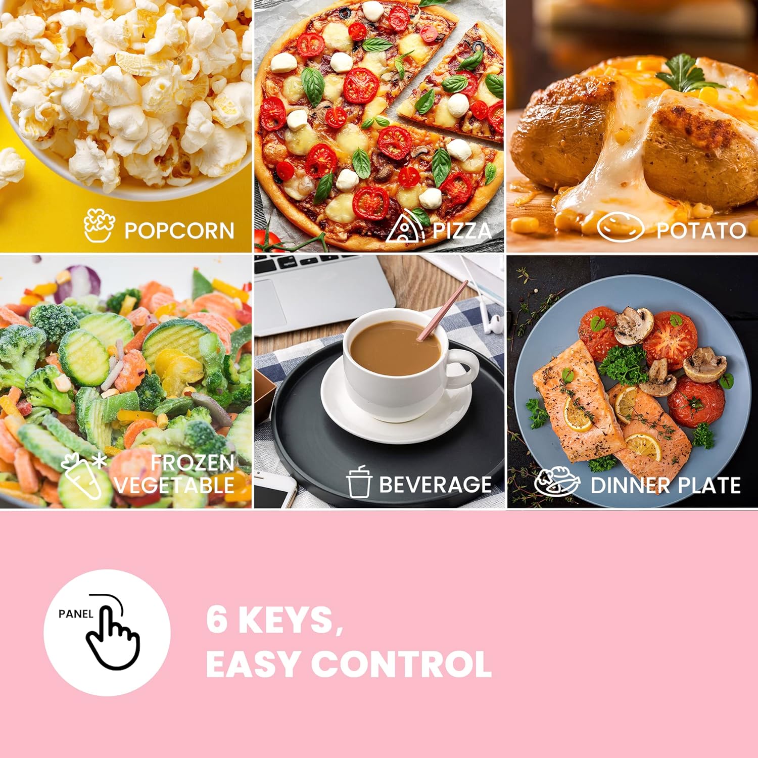 COMFEE CMO-C20M1WH Retro Microwave with 11 power levels, Fast Multi-stage Cooking, Turntable Reset Function Kitchen Timer, Speedy Cooking, Weight/Time Defrost, Memory function, Children Lock, 700W - Image 4