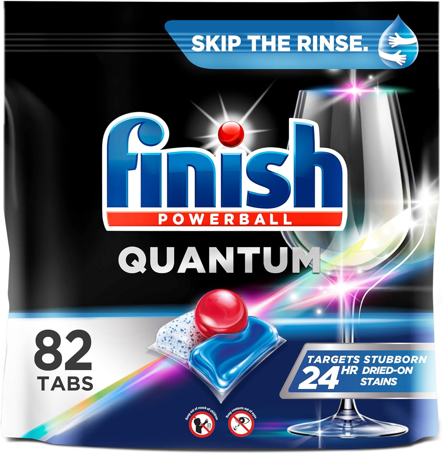 FINISH Quantum Powerball, Dishwasher Pods, Dishwasher Detergent Liquid, Dishwasher Soap, Advanced Clean & Shine, 82ct Dishwasher Tablets - Image 2