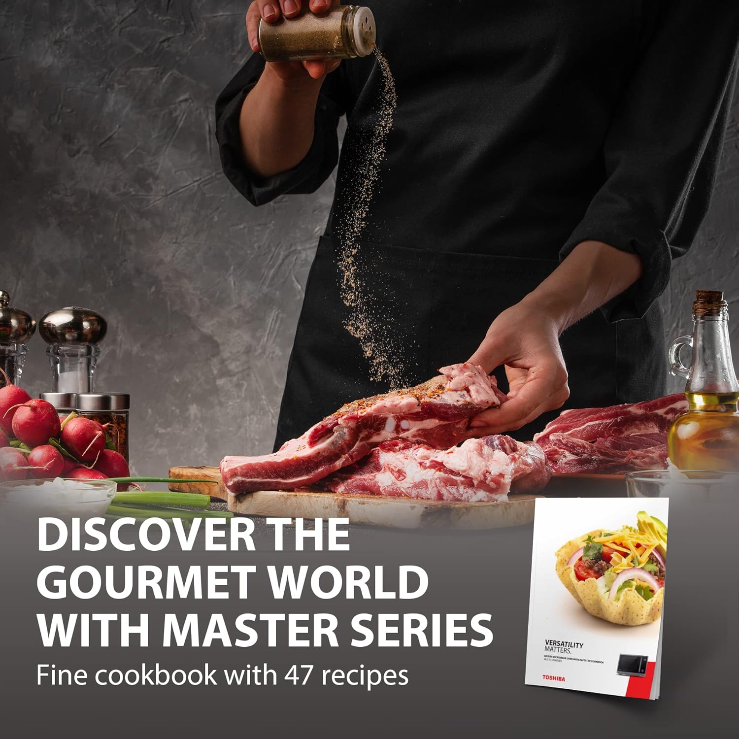 TOSHIBA Countertop Microwave Oven Air Fryer Combo, Inverter, Convection, Broil, Speedy Combi, Even Defrost, Humidity Sensor, Mute Function, 27 Auto Menu&47 Recipes, 1.0 cu.ft/30QT, 1000W - Image 5