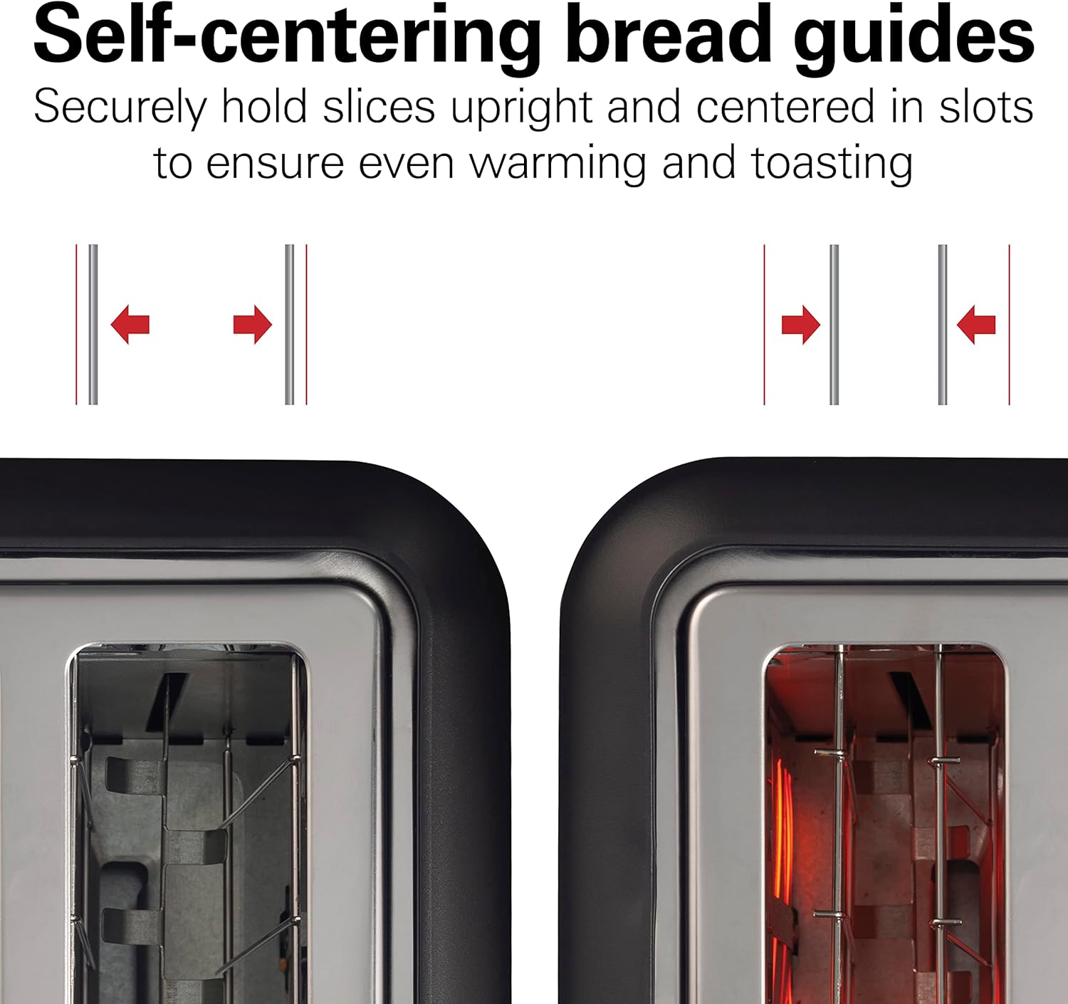 Hamilton Beach Gourmet 2 Slice Slot Toaster with Extra Long & Wide Slots, Sure-Toast Technology, Shade Selector, Bagel Setting, Matte Black and Stainless Steel (22996) - Image 8