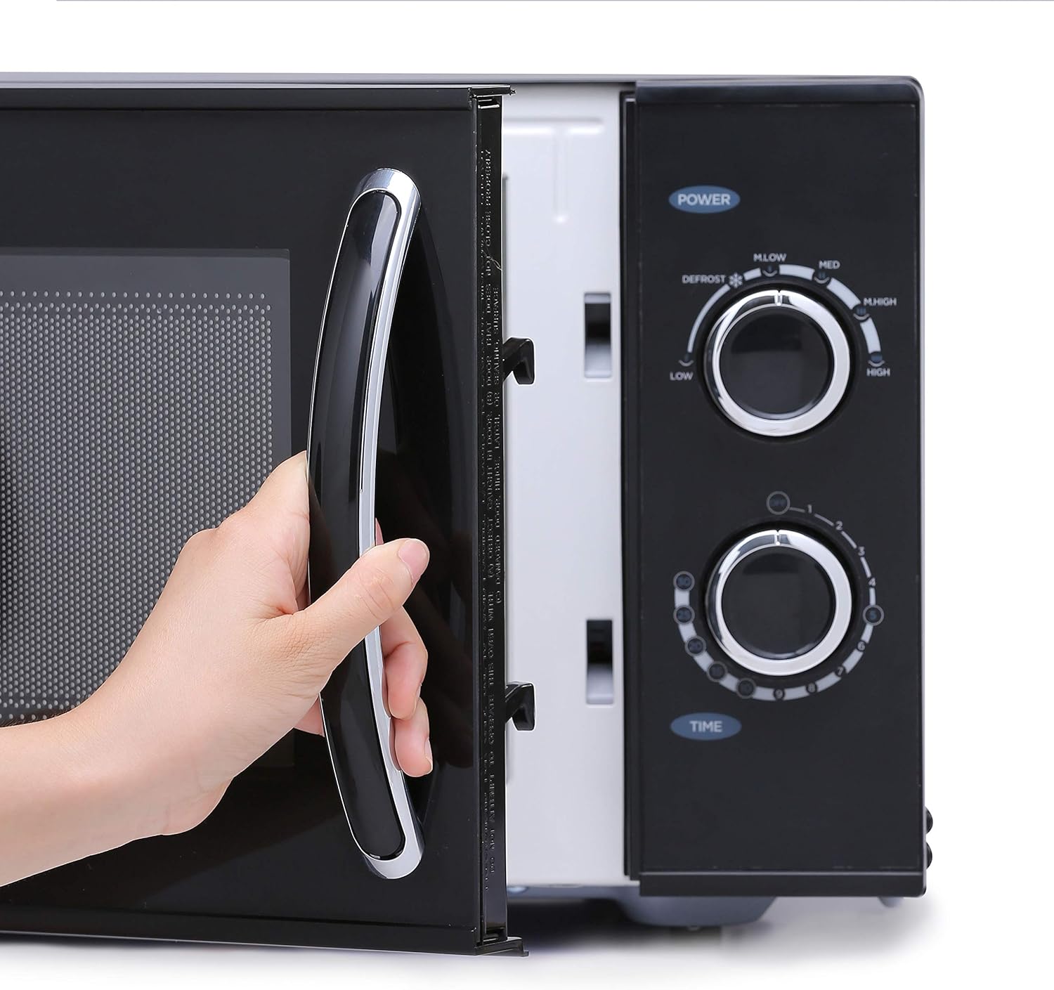 COMMERCIAL CHEF Rotary Dial Microwave with 6 Power Levels, Small Microwave with Pull Handle, 900W Countertop Microwave with Kitchen Timer, Microwave 0.9 Cu Ft with Rotary Dial Controls, Black - Image 6