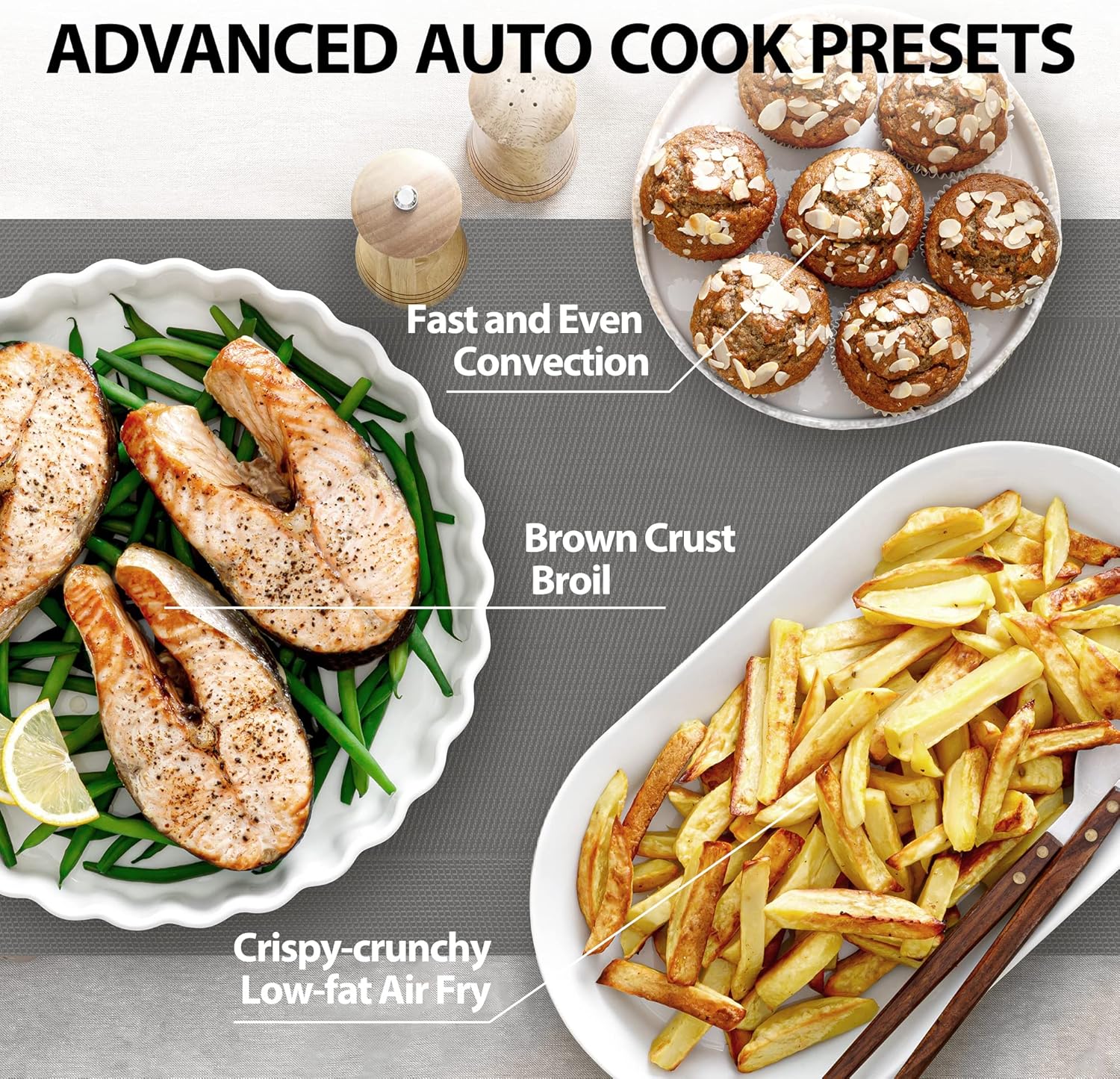 TOSHIBA Air Fryer Combo 8-in-1 Countertop Microwave Oven, Convection, Broil, Odor removal, Mute Function, 12.4" Position Memory Turntable with 1.0 Cu.ft, Black stainless steel, ML2-EC10SA(BS) - Image 6