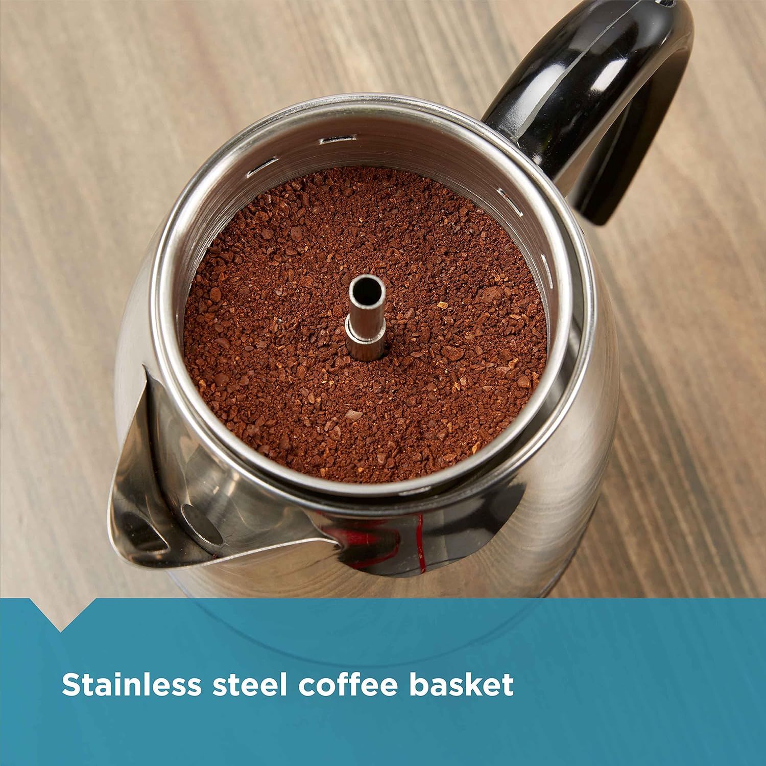 Farberware Electric Coffee Percolator, FCP240, Stainless Steel Basket, Automatic Keep Warm, No-Drip Spout, 4 Cup - Image 4